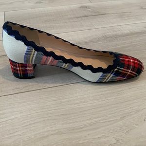 J.CREW Scalloped Plaid Heels